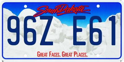 SD license plate 96ZE61