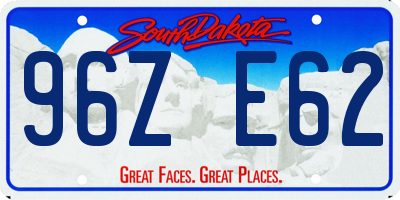 SD license plate 96ZE62