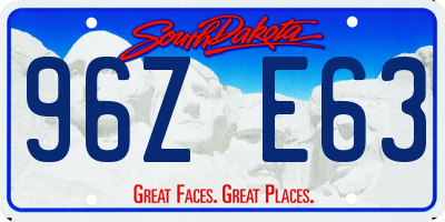 SD license plate 96ZE63