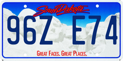 SD license plate 96ZE74