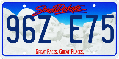 SD license plate 96ZE75