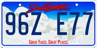 SD license plate 96ZE77