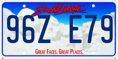 SD license plate 96ZE79