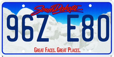 SD license plate 96ZE80