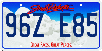 SD license plate 96ZE85