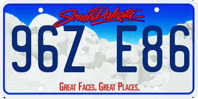 SD license plate 96ZE86