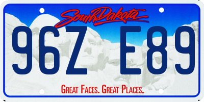 SD license plate 96ZE89