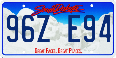 SD license plate 96ZE94
