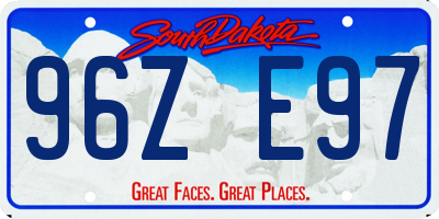 SD license plate 96ZE97