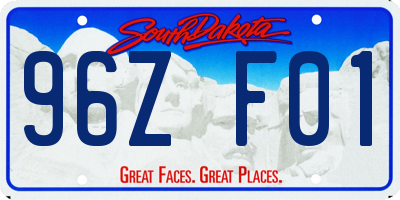 SD license plate 96ZF01