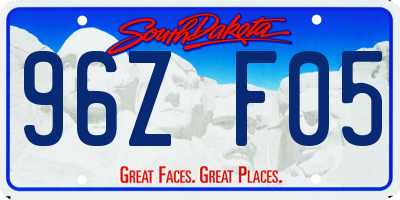 SD license plate 96ZF05