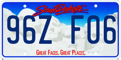 SD license plate 96ZF06