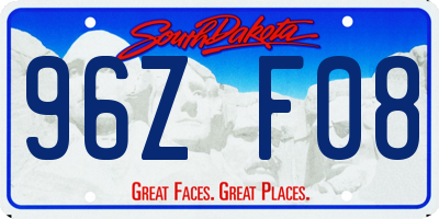 SD license plate 96ZF08