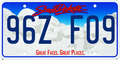 SD license plate 96ZF09