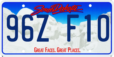 SD license plate 96ZF10