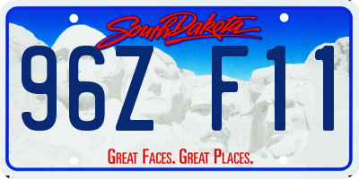 SD license plate 96ZF11