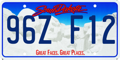 SD license plate 96ZF12