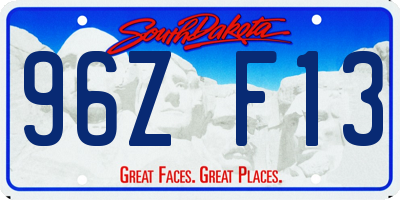 SD license plate 96ZF13