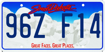 SD license plate 96ZF14