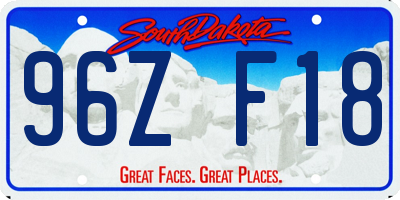 SD license plate 96ZF18