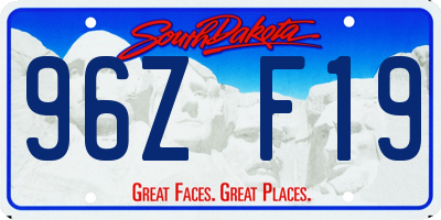 SD license plate 96ZF19
