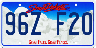 SD license plate 96ZF20