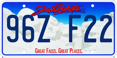 SD license plate 96ZF22