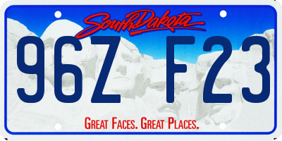 SD license plate 96ZF23