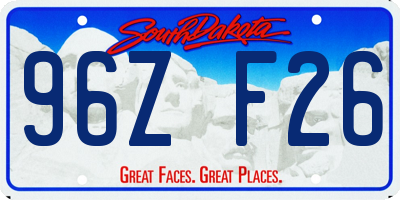 SD license plate 96ZF26