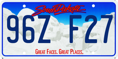 SD license plate 96ZF27