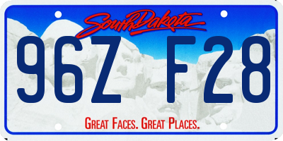 SD license plate 96ZF28