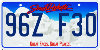 SD license plate 96ZF30