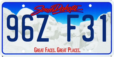 SD license plate 96ZF31