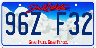 SD license plate 96ZF32
