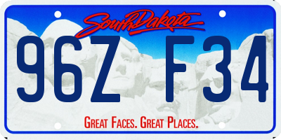 SD license plate 96ZF34