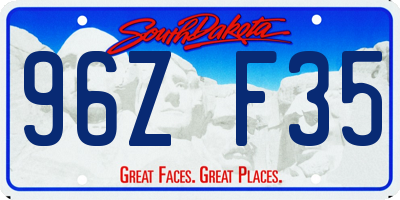 SD license plate 96ZF35