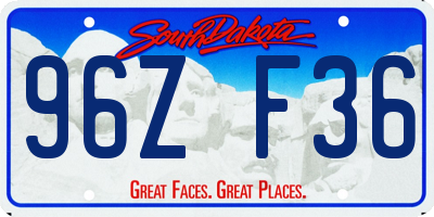 SD license plate 96ZF36
