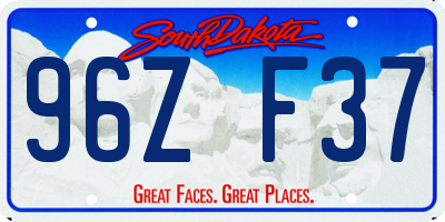 SD license plate 96ZF37