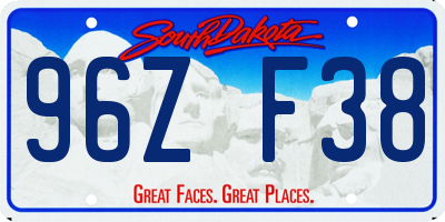 SD license plate 96ZF38