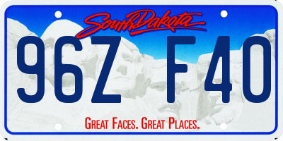 SD license plate 96ZF40