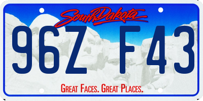 SD license plate 96ZF43