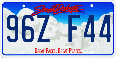 SD license plate 96ZF44