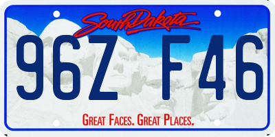 SD license plate 96ZF46