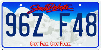 SD license plate 96ZF48