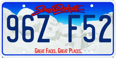 SD license plate 96ZF52