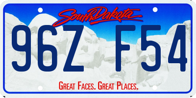 SD license plate 96ZF54