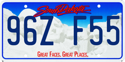 SD license plate 96ZF55