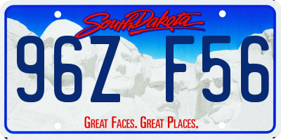 SD license plate 96ZF56