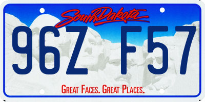SD license plate 96ZF57