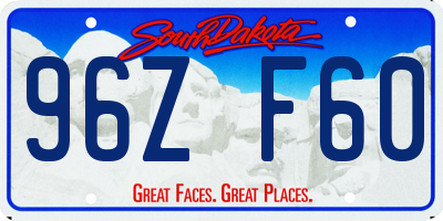 SD license plate 96ZF60